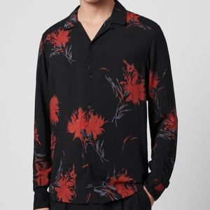 Allsaints Arboretum Viscose Black Long Sleeve Shirt / Brand New